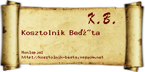 Kosztolnik Beáta névjegykártya