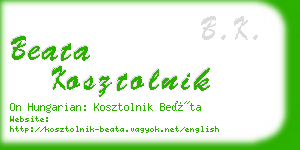beata kosztolnik business card